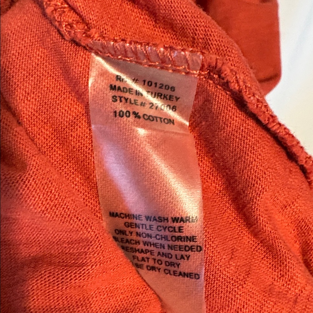 Soft Surroundings Rust Long Sleeve 100% Cotton Dress SZ M With Western Buttons - Picture 3 of 7